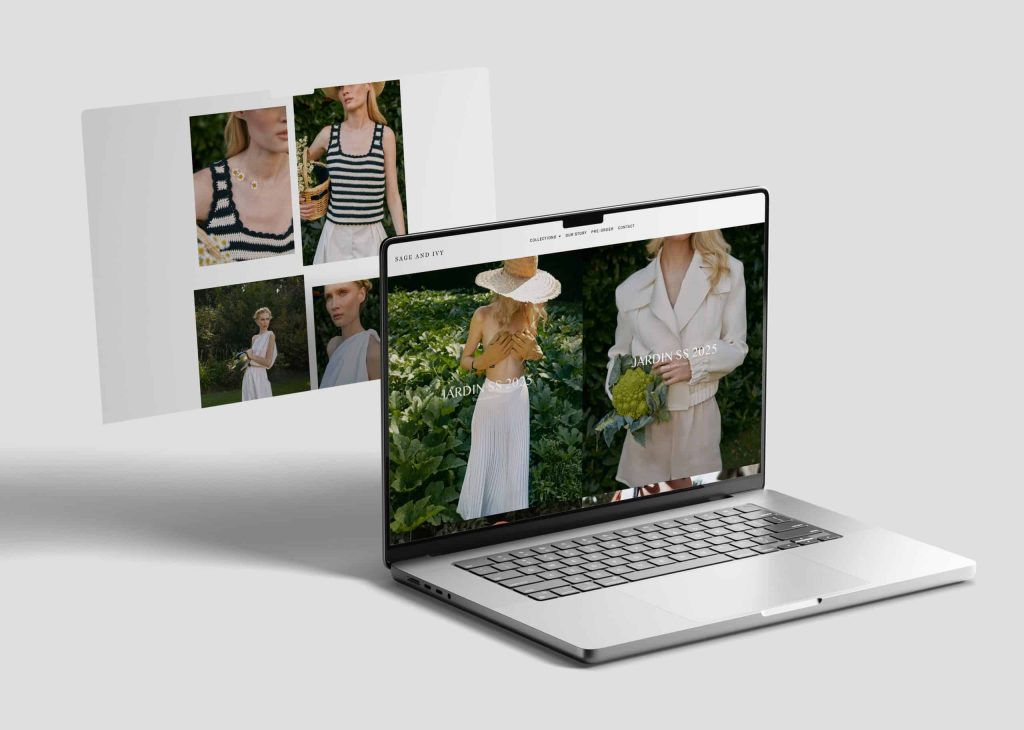 Mockup van de Sage and Ivy website, ontworpen en ontwikkeld in WordPress door PWRD.