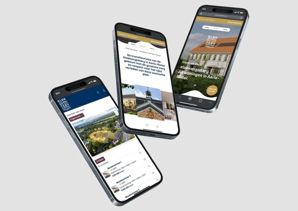 Website voor Klokkengietery, ontworpen en ontwikkeld in WordPress door PWRD.